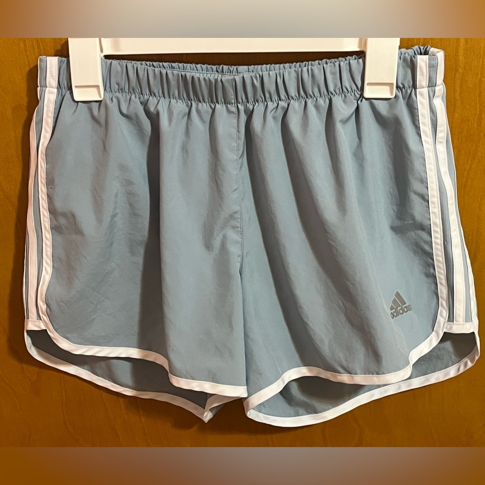 Adidas light Blue climalite active Sports shorts. Women’s Size Medium